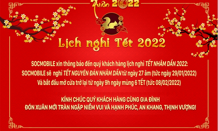 Thông Báo Lịch Nghỉ Tết Nhâm Dần 2022