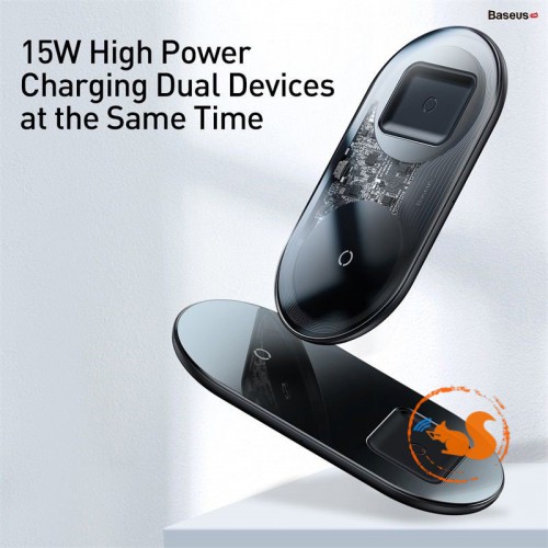 Dock sạc không dây baseus simple 2in1 wireless charger