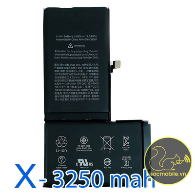 Pin Dung Lượng Cao Thay Thế iP X 3250mah